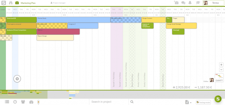 a gantt chart is often used in compiling timetables for campaigns